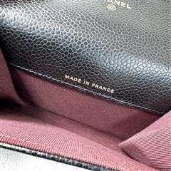 Chanel Classic Flap Card Holder Wallet Quilted Caviar Black Leather Gold Hardwar